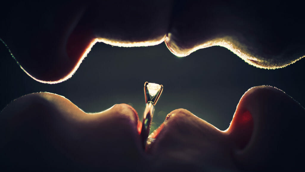 artistic wedding photo with ring