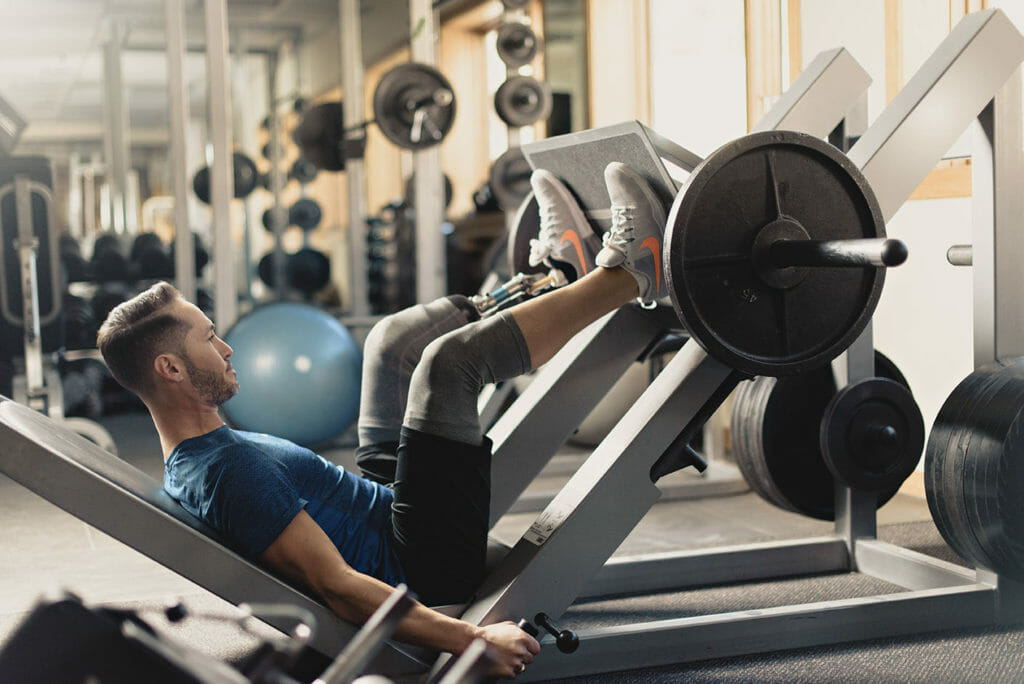 Paralympian athlete working out