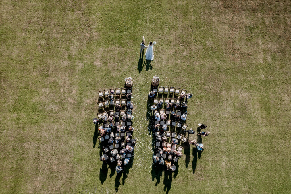 wedding photos from above