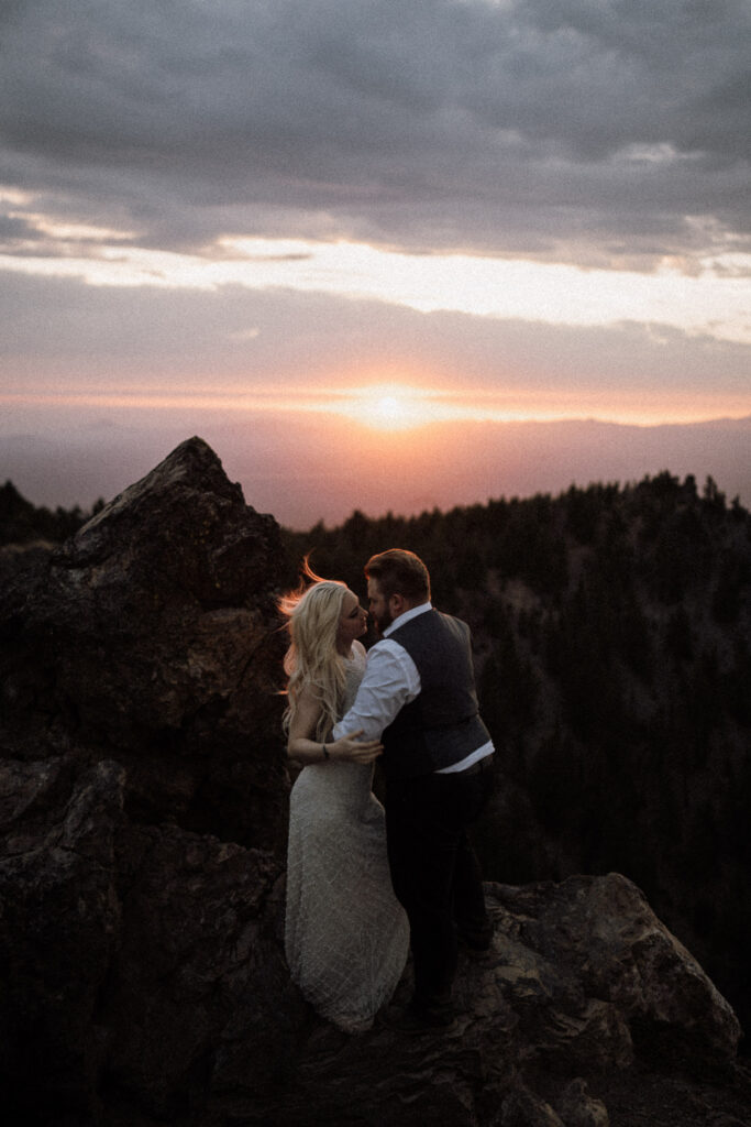 dark and moody wedding photos in bend oregon