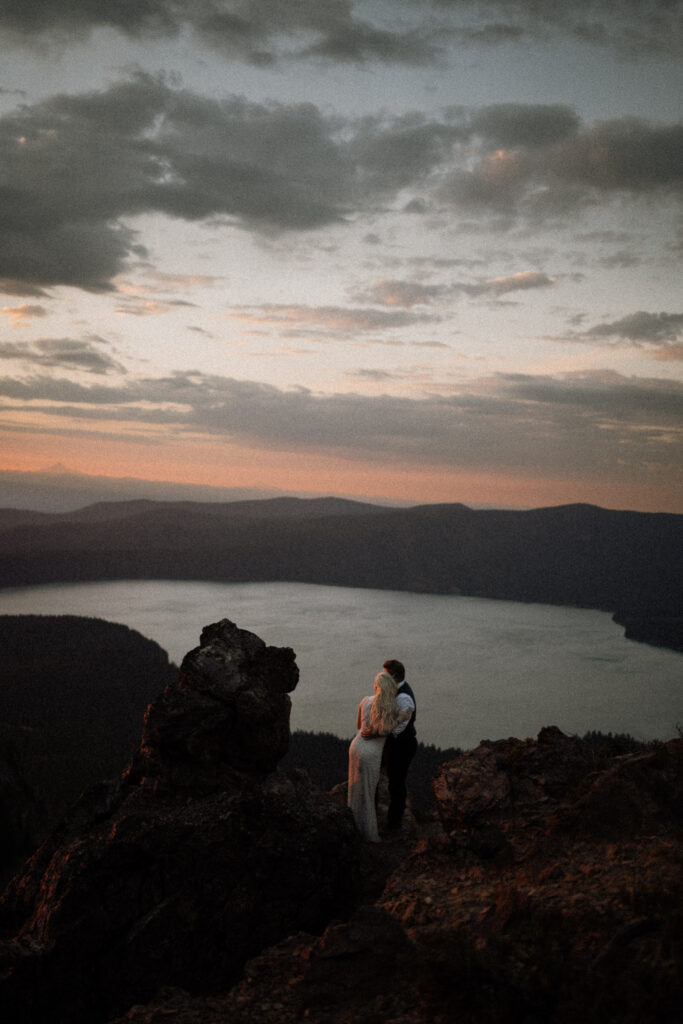 dark and moody wedding photos in PNW