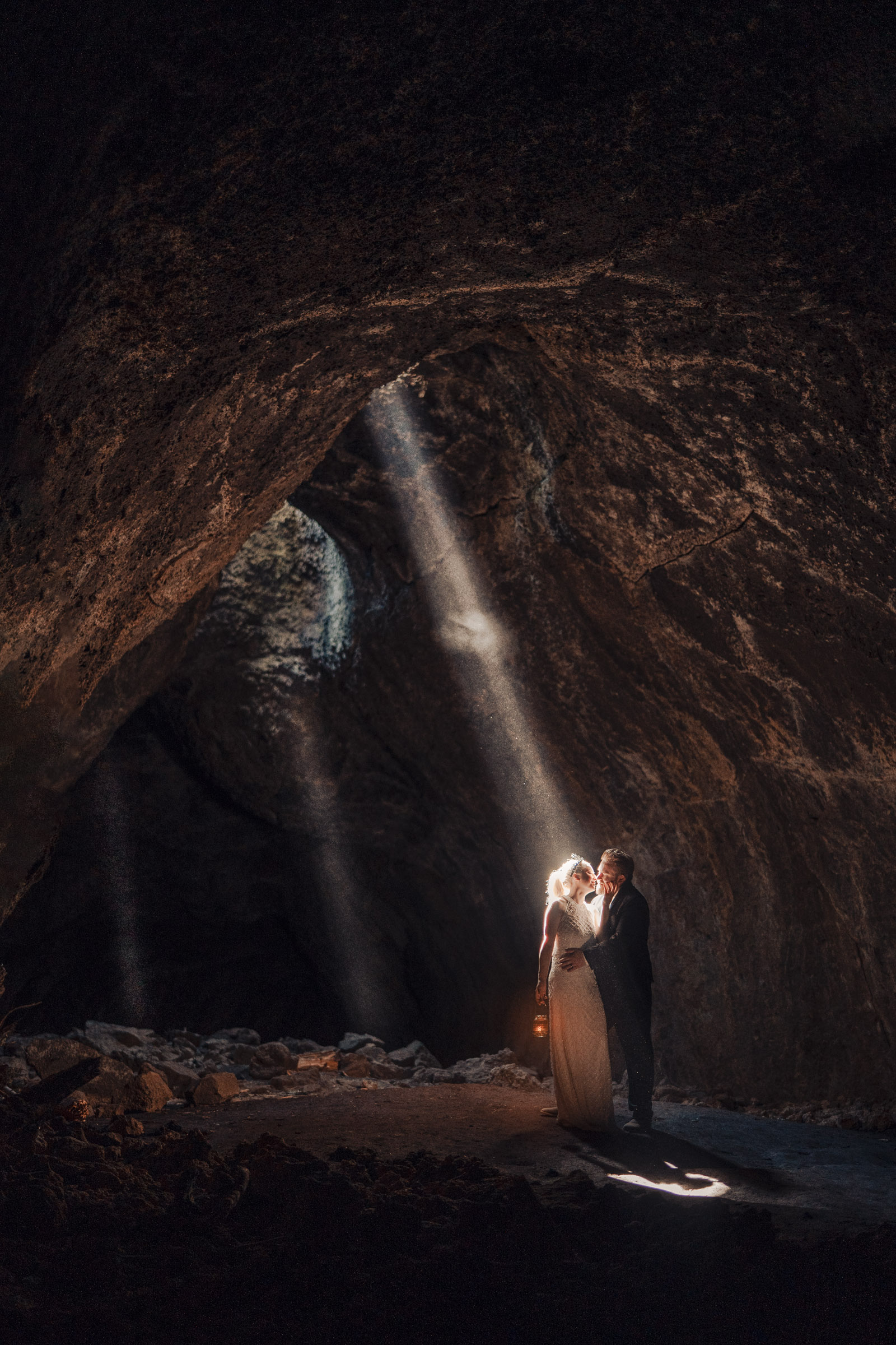 dark and moody romantic cave wedding in bend oregon 