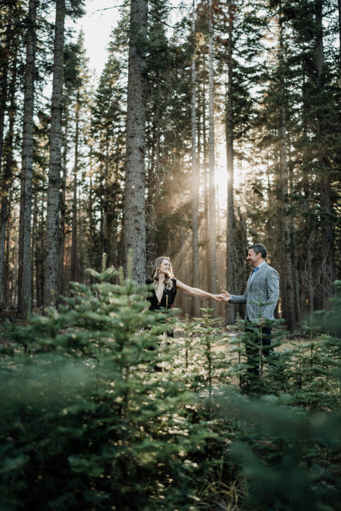 fun and romantic engagement session in Oregon 