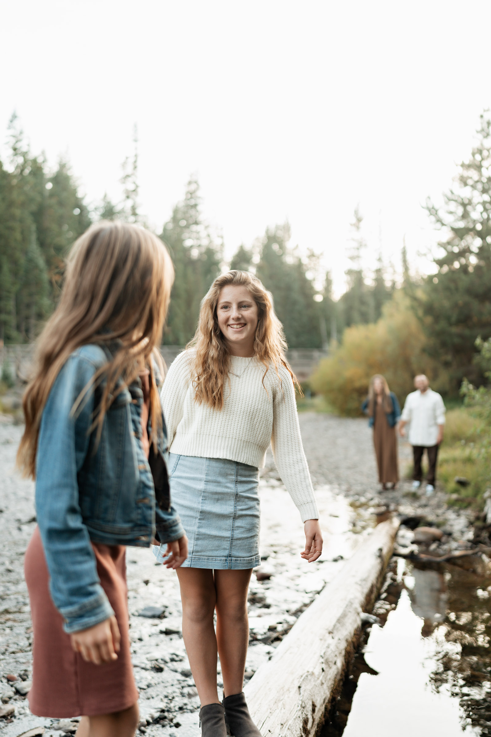 a family during a photoshoot in bend oregon