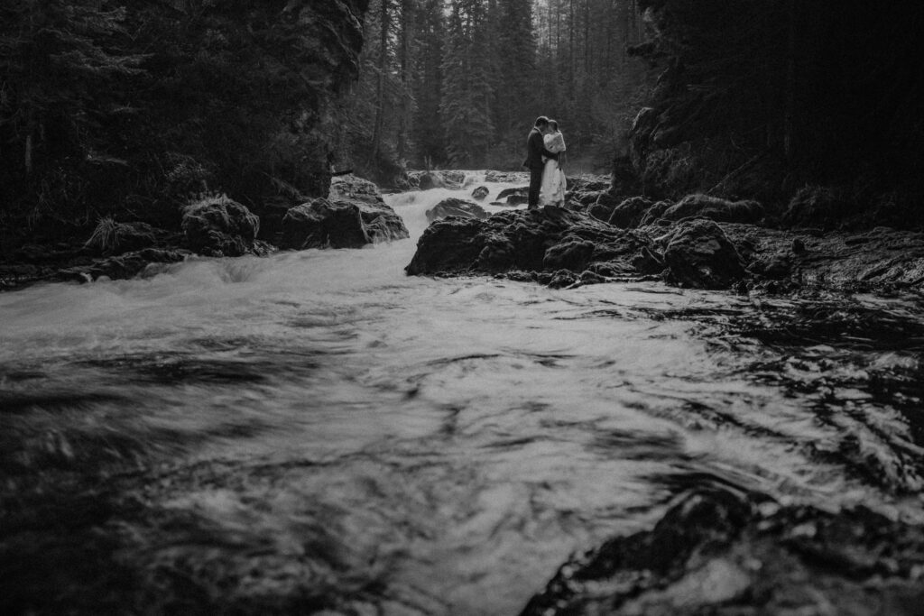 black and white moody wedding photos 